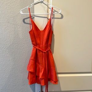 Orange Express Romper with tie